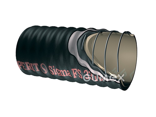 Hadice SIGMA FS 3310 pro hydraulický transport sypkých látek, 51/75mm, 10bar/-0,9bar, 40°Sh, NR/CR, -35°C/+70°C, černá